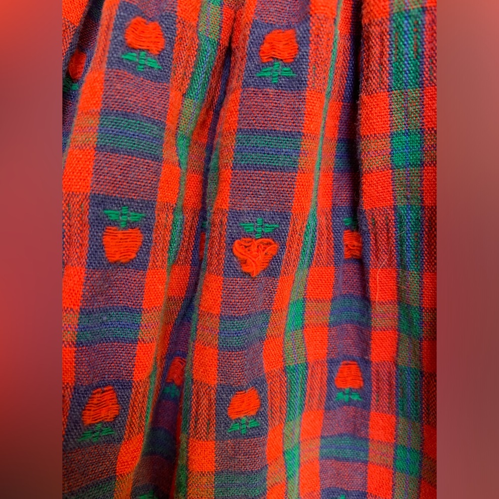 Vintage Osh Kosh The Genuine Article Plaid Apple School Dress Jumper Size 5 - Picture 6 of 12